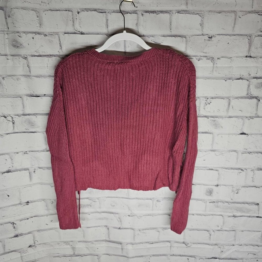 Dusty Rose Crop Sweater - Picture 2 of 6